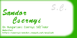 sandor csernyi business card
